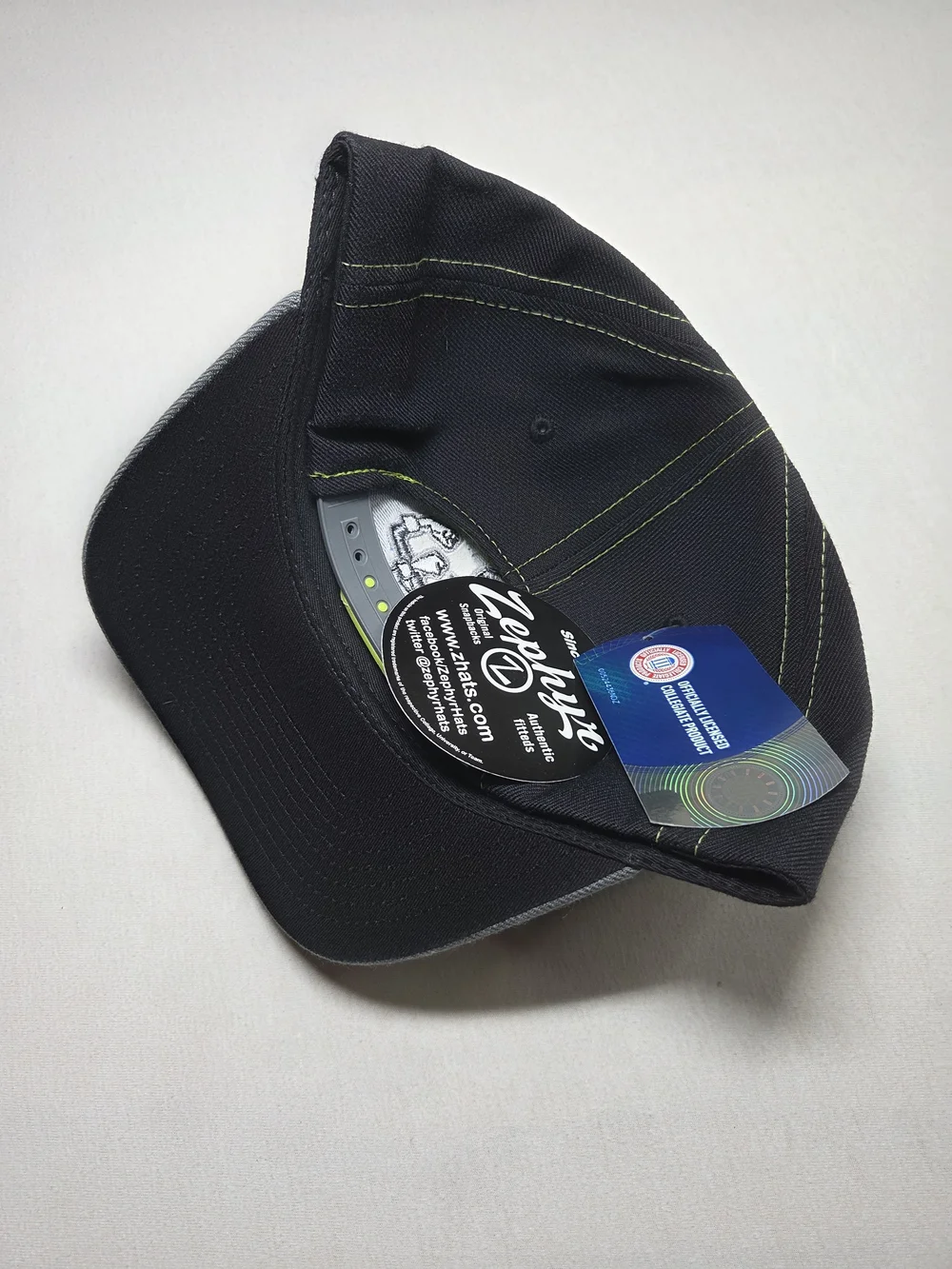 Black and Grey Notre Dame Fighting Irish snapback cap by Zephyr Brand New OS